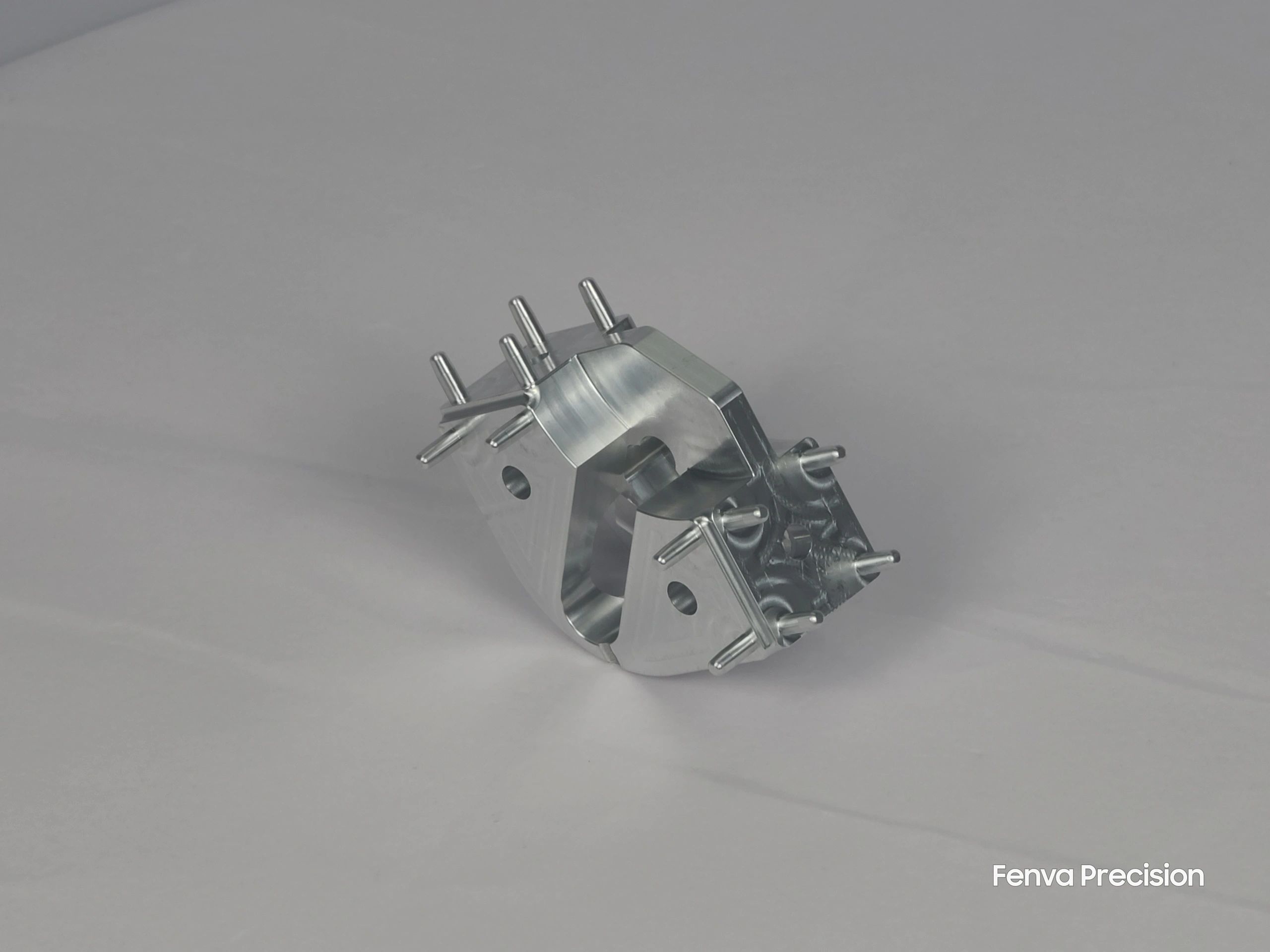 CNC machined 6061 aluminium component for a consumer product, clear anodized